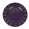 10 Pack | 9" Purple Hard Plastic Dinner Plates with Gold Ruffled Rim, Heavy Duty Disposable Dinnerware