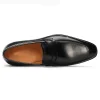 Handmade Mens Black Leather Loafers Dress Shoes