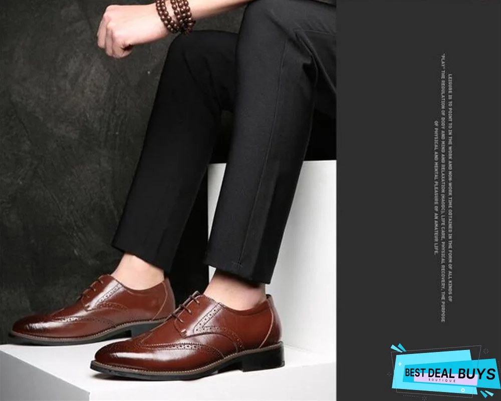 Men Fashion Flat Casual Shoes Leather Oxfords Shoes