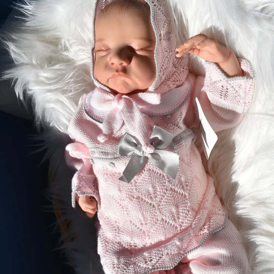 12'' Realistic Reborn Sweet Sleeping Baby Girl Zenobia Lifelike Baby Doll with Rooted Hair