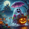 (Multi-Style) Halloween Witch Ghost-11CT Stamped Cross Stitch 45*45/50*50cm