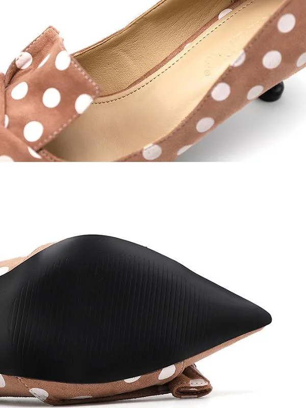 Fashion pointed polka dot personality non-slip fine cat high heels