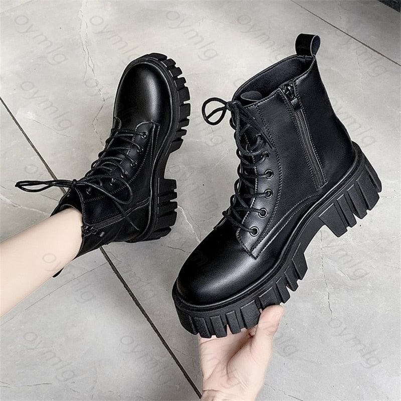 platform boots Women Boots Shoes For Boots Winter Platform Ankle Boots Sexy Punk Motorcycle Boots Shoes Woman Booties