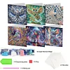 (US Only)6PCS DIY Diamond Art Greeting Cards Creative Birthday Card Kit Gifts (Animal)