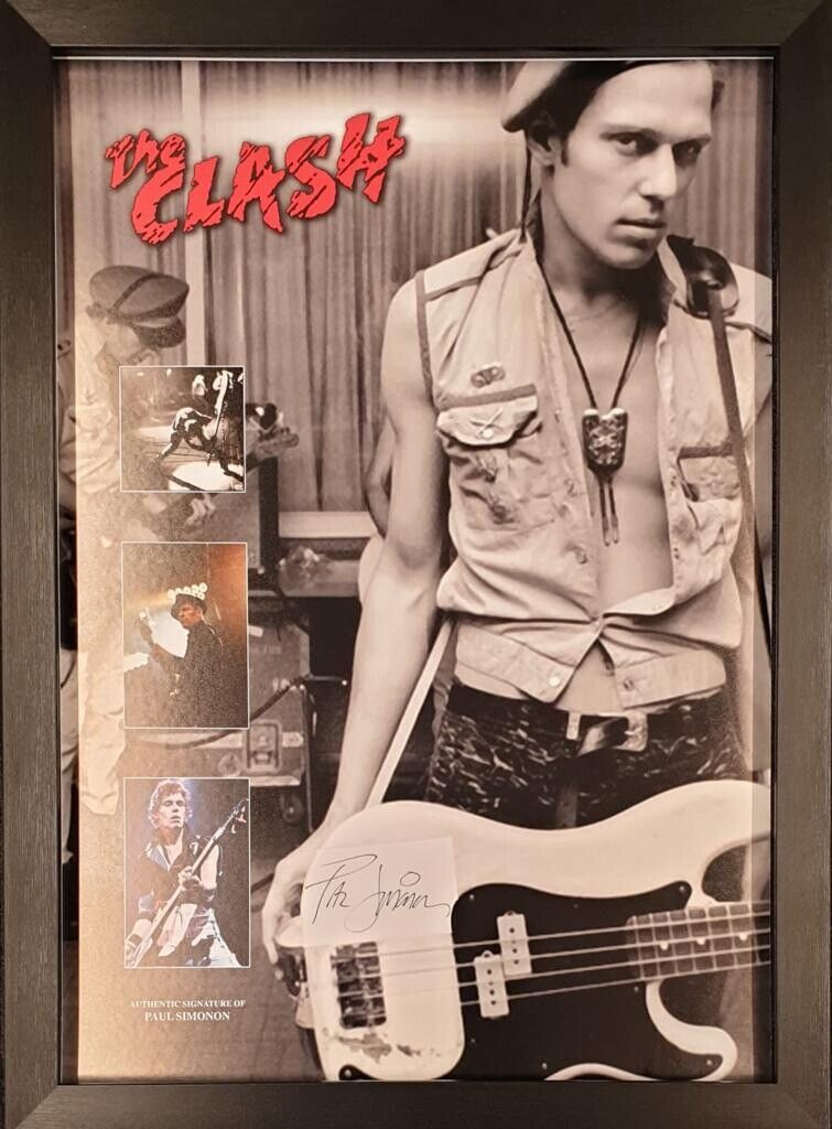 PAUL SIMONON Signed Display The Clash AFTAL