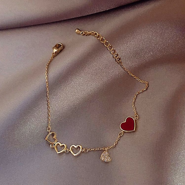 YOY-Trendy Exquisite Heart Shiny Charm Bracelets for Women