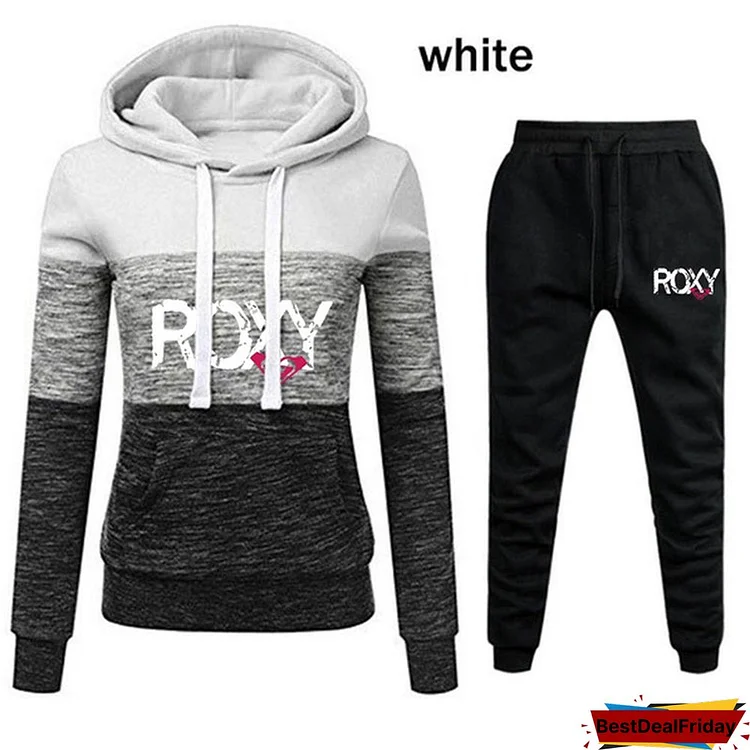 New Women's Hot Sale Tracksuits 3 Colors Striped Sports Suits Hoodies And Pants Running Athletic Wear