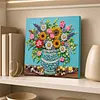 DIY Pre-Framed Flower Vase Button Art Canvas Kit