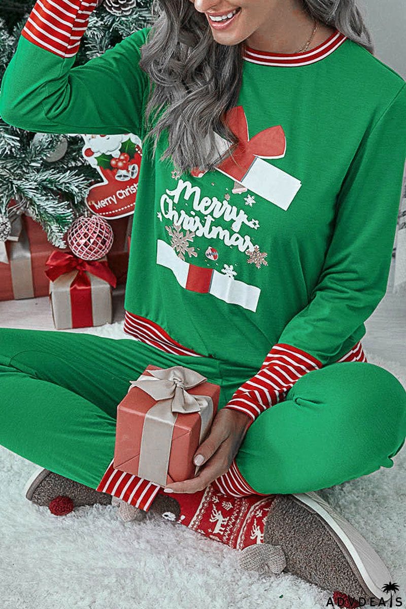 Fashion Living Print Patchwork O Neck Two Pieces