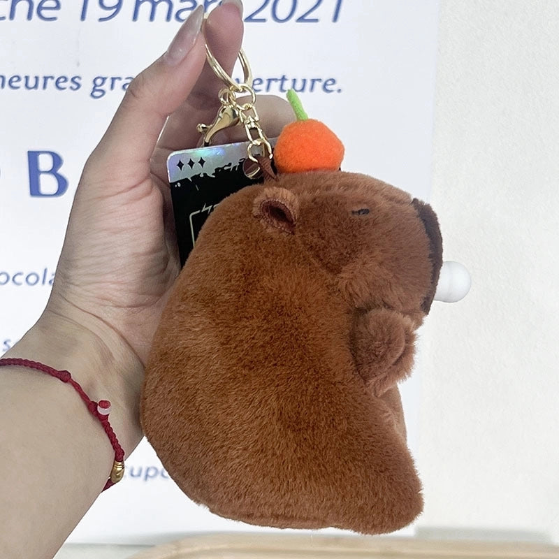 Cute Animal Fruit Capybara Plush Valentine’S Day Unisex Keychain