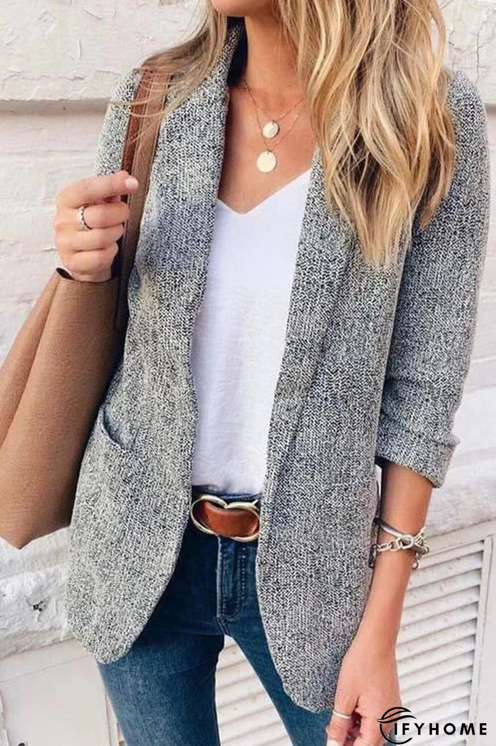 Smoky Gray Classic Blazer Suit Coat | IFYHOME