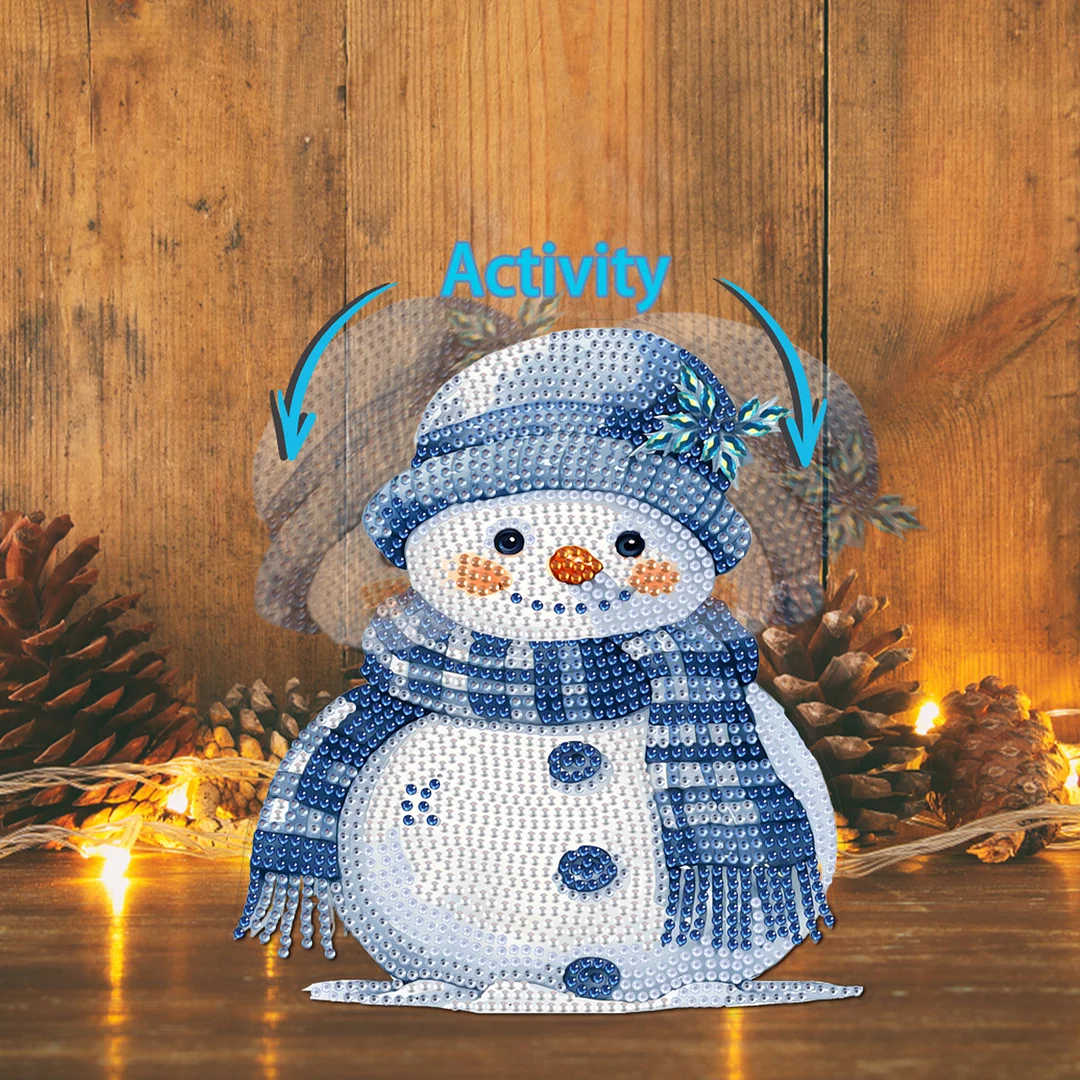 Snowman DIY Acrylic Shaking Head 5D DIY Diamond Art Tabletop Ornament Home Decor