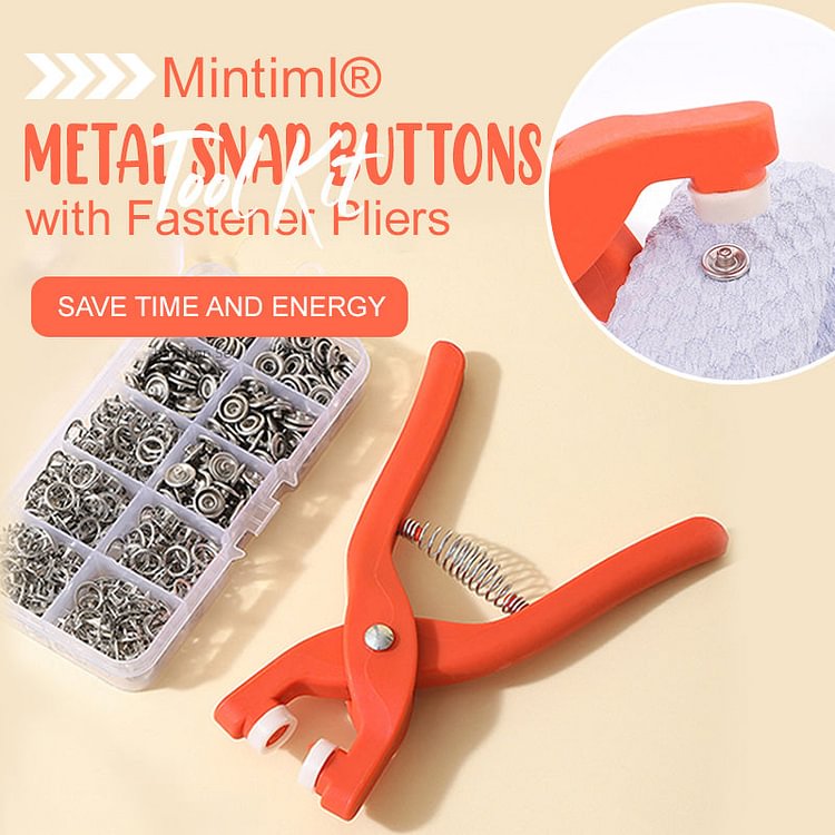 （50% OFF）Metal Snap Buttons with Fastener Pliers Tool Kit