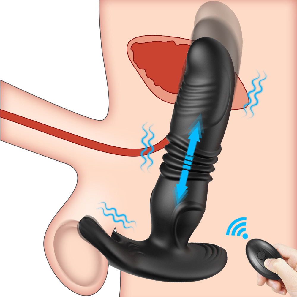 Wireless Remote Prostate Massager with Sperm-Locking Ring for Couples