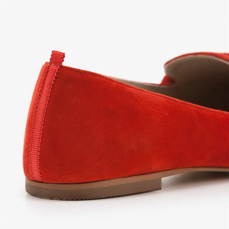 Red on sale pointed loafers