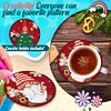 8PCS Diamond Painting Art Coaster Kit Full Drill Coaster(Wooden Christmas Gnome)