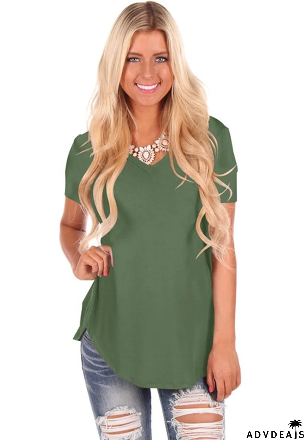 Black Fashion Casual Regular Stand Solid Slim Tees & T-shirts