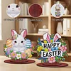 2pcs/set DIY Special Shape Diamond Painting Easter Bunny Egg Wooden Desk Ornament Craft Decor Kit