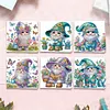6Pcs Diamond Painting Garden Gnome Greeting Card Set with Envelopes for Birthdays Thanksgiving & Special Occasion