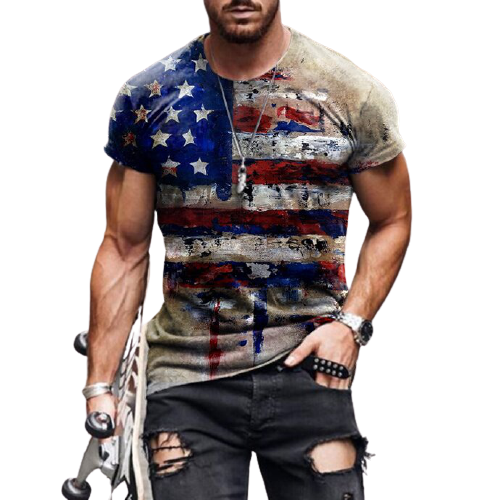 Mens retro casual short sleeve t-shirt / [viawink] /