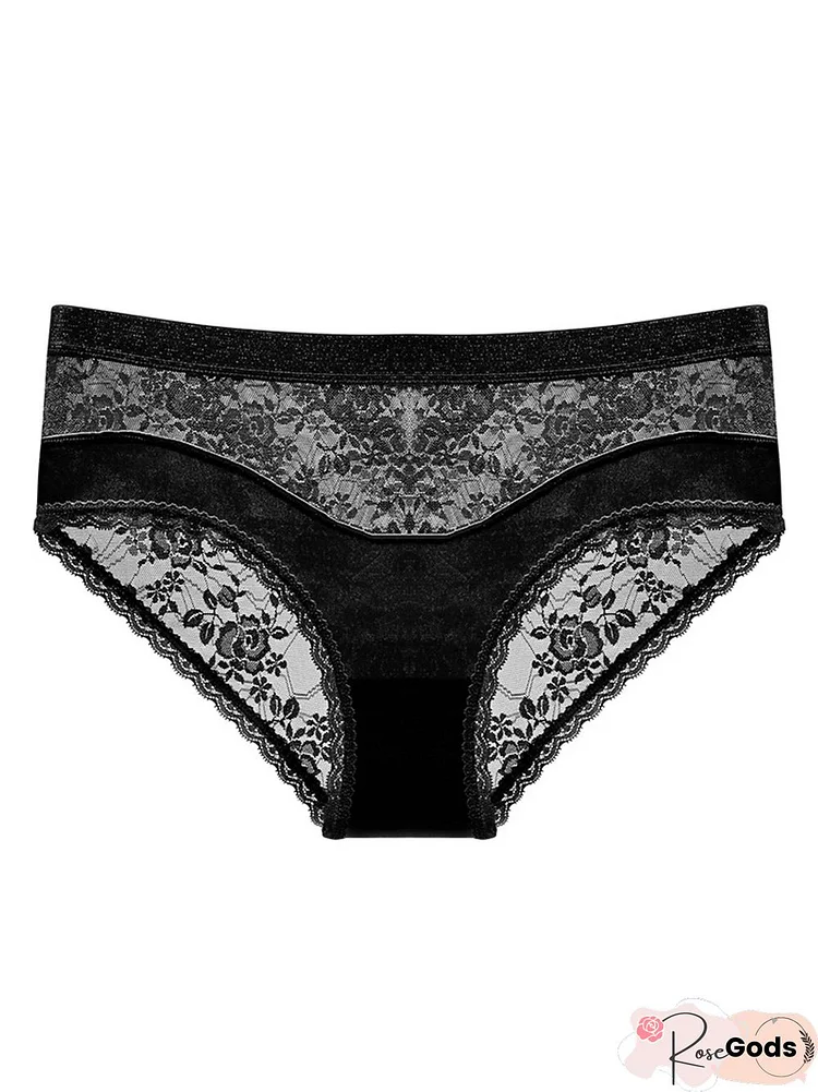 Sexy Lace Satin Low Waist Briefs Plus Size