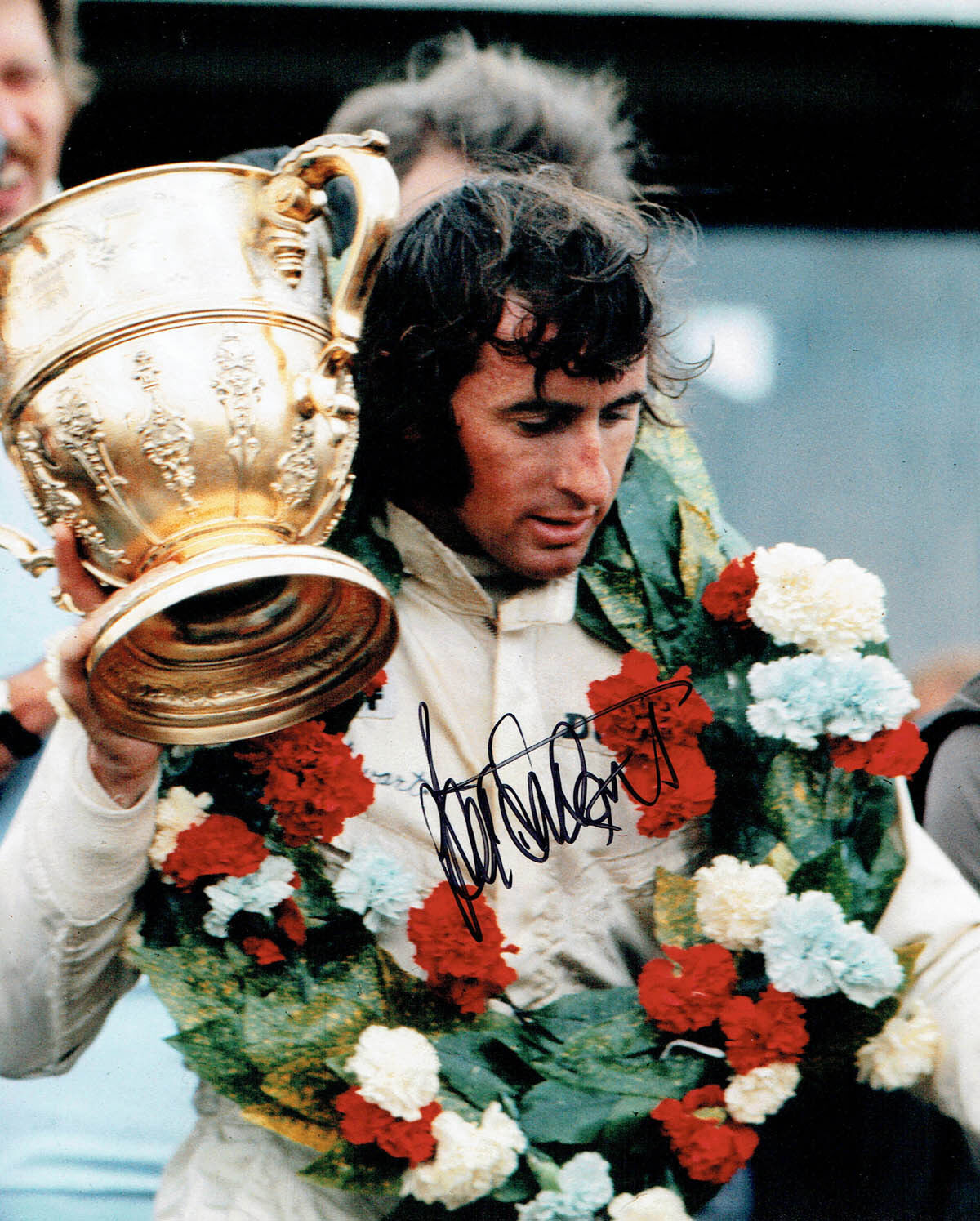 Jackie STEWART SIGNED 10x8 Photo Poster painting Autograph Race Driver F1 AFTAL RARE COA