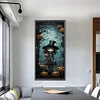 (30*70cm)Halloween Pumpkin Witch - Full Round Drill Diamond Painting