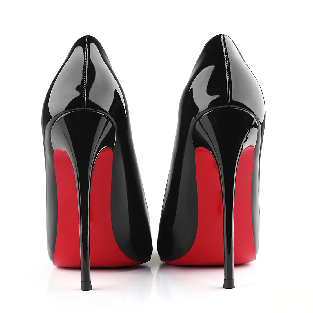120/100mm Red Bottom Women's Party Wedding Heels Red Lining Patent Pumps-vocosishoes
