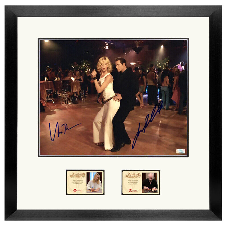 Uma Thurman and John Travolta Autographed Be Cool 11x14 Framed Photo Poster painting