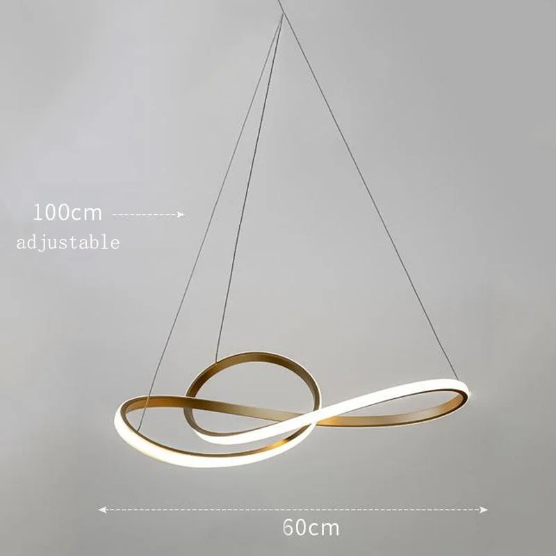 Light Luxury Simple Golden Circle Chandelier LED Nordic Modern Special-shaped Chandelier