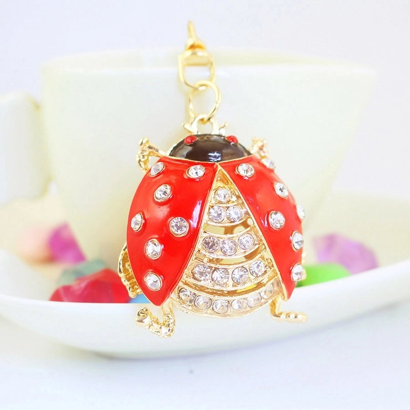 Elegant Pastoral Minimalist Beetles Alloy Rhinestone Unisex Keychain