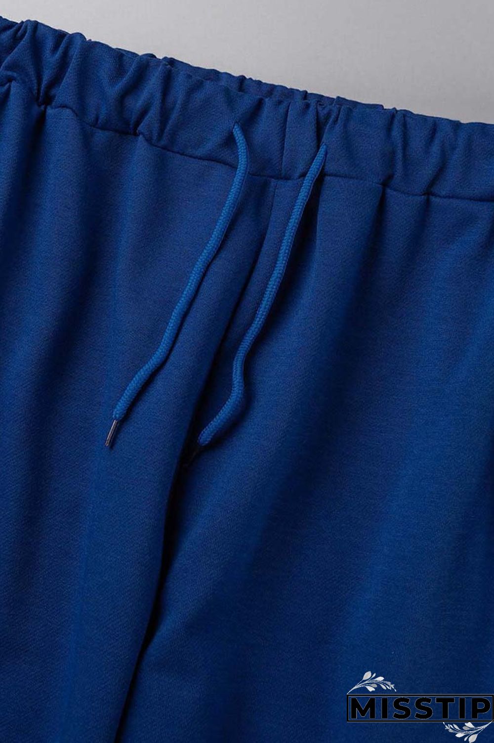 Blue Casual Letter Print Basic Regular High Waist Conventional Positioning Print Trousers