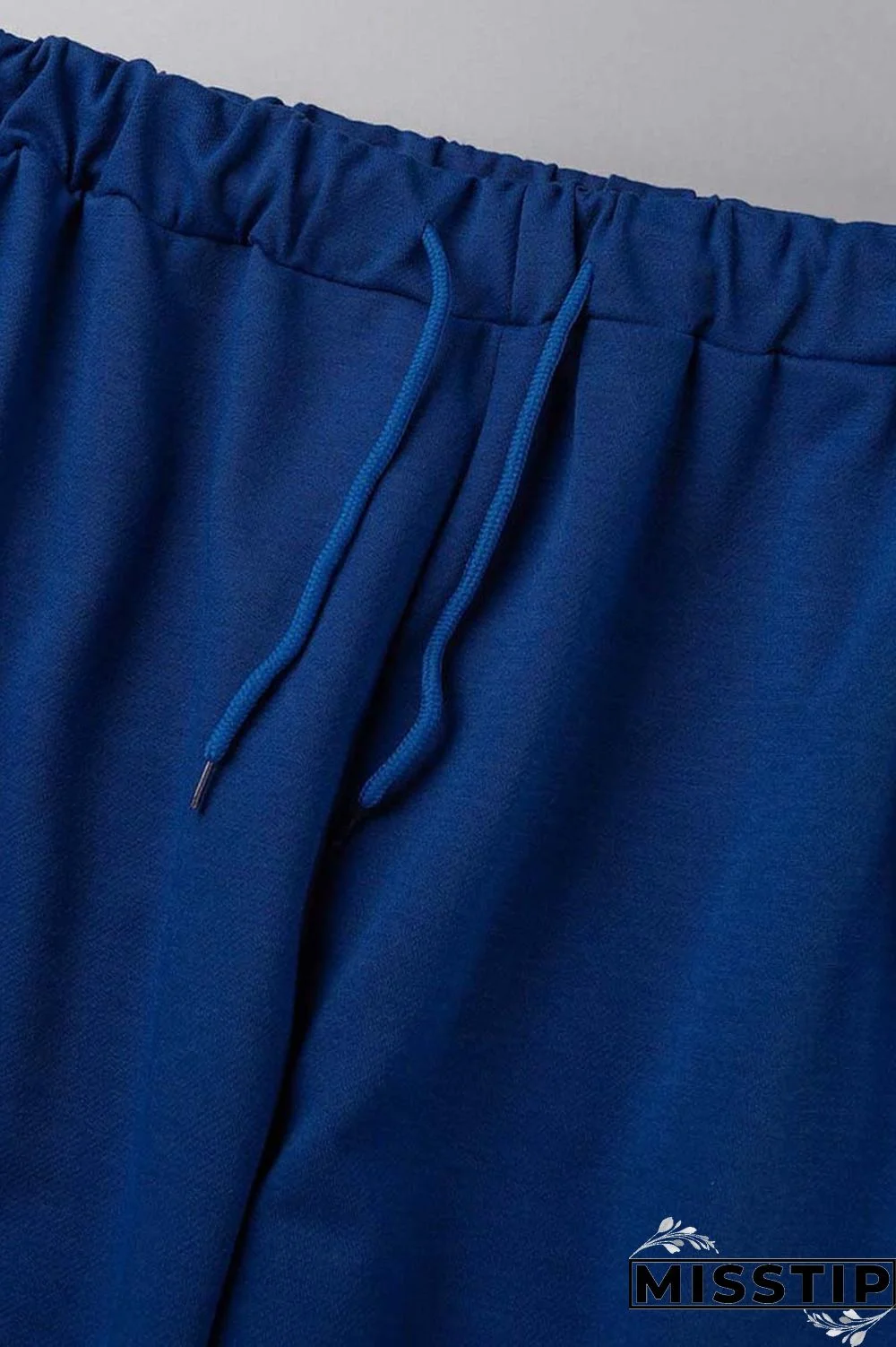 Blue Casual Letter Print Basic Regular High Waist Conventional Positioning Print Trousers