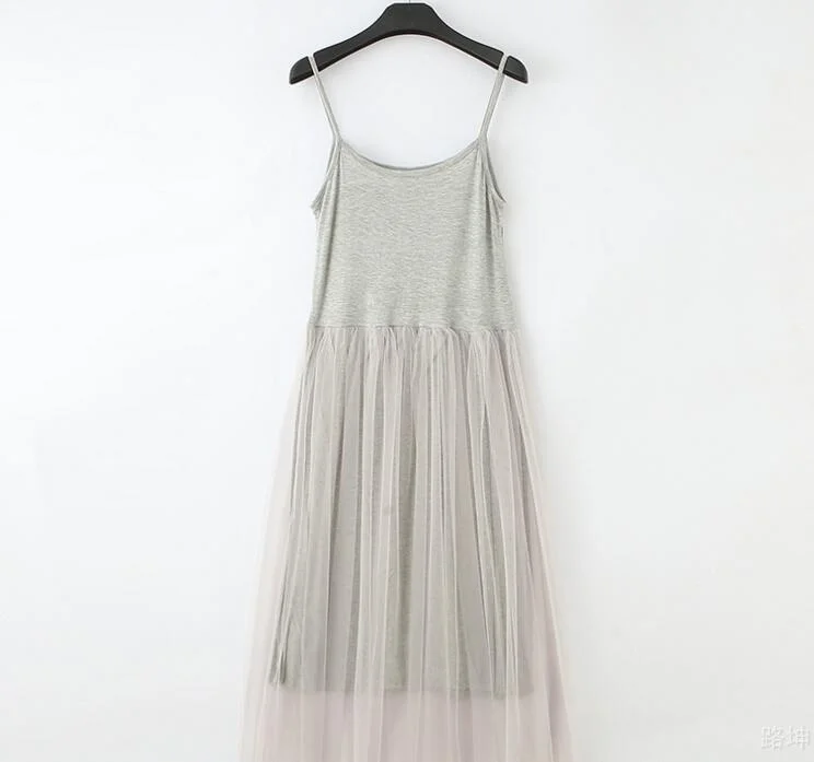 Toppies Women Summer Spaghetti Mesh Dress Sleeveless Comfy Modal Princess Dress Sundress for Women