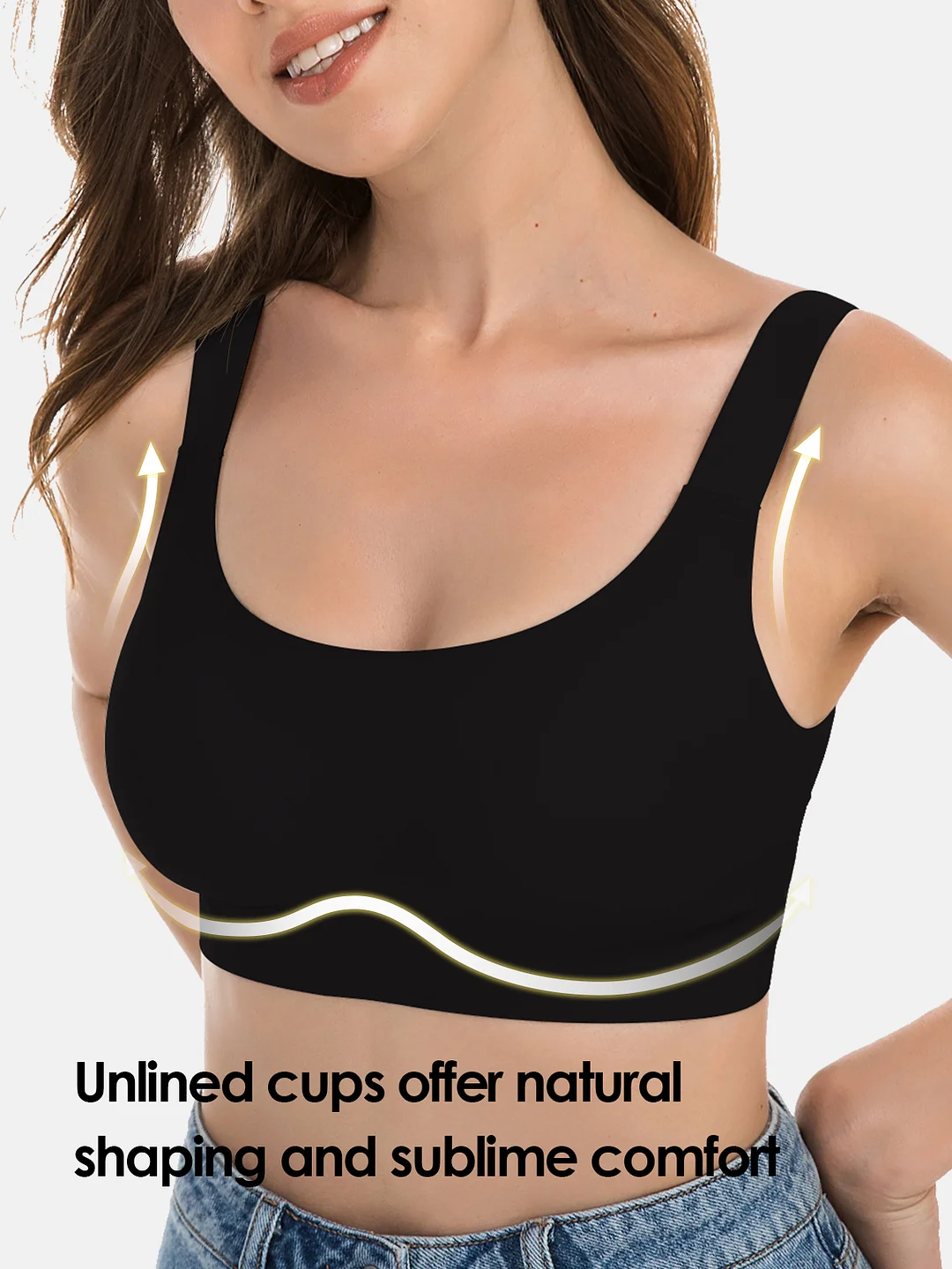 Brabalas Unlined Support Wireless Bra for Women,Silky Smooth Bralettes,Seamless T-Shirt Bra Full Coverage Bra.