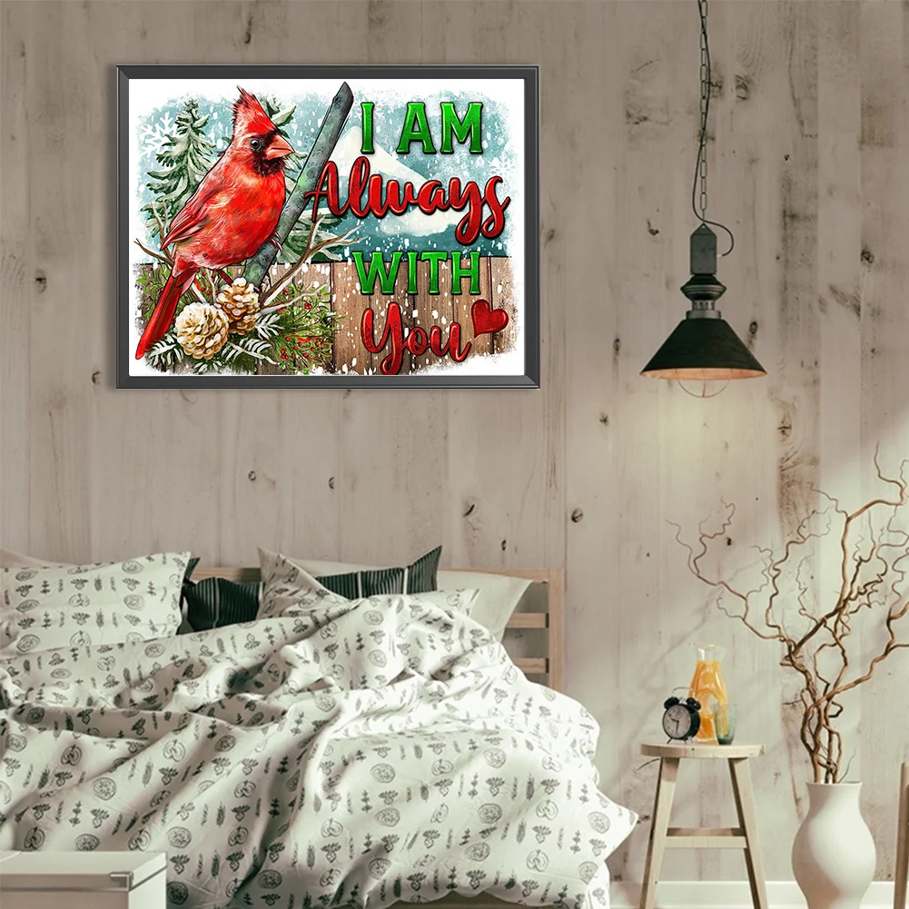 Diamond Painting - Full Round Drill - Christmas Cardinal(Canvas|40*30cm)