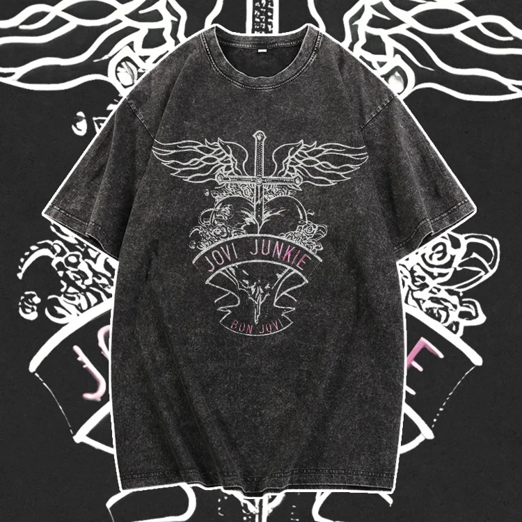 Davidhawaii100% Cotton Casual Attractive Rock Band Line Street T-Shirt - 100% Cotton