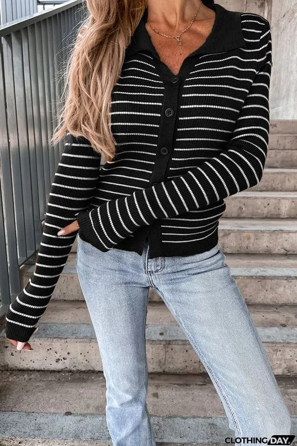 Striped Flounce Off the Shoulder Tops