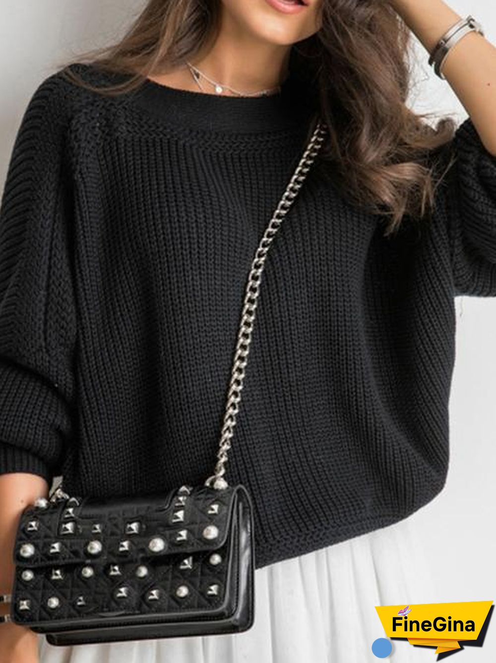 Back Button Pullover Knit Sweater