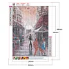 【2 pi&egrave;ces/paquet】-Peinture &agrave; l&rsquo;huile belle rue-plein rond diamant peinture-30 * 40cm