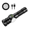 20W LED+COB High Power Flashlight Waterproof Zoomable Outdoor Bright Flashlight