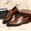Luxury fashion mens leather oxford dress shoes