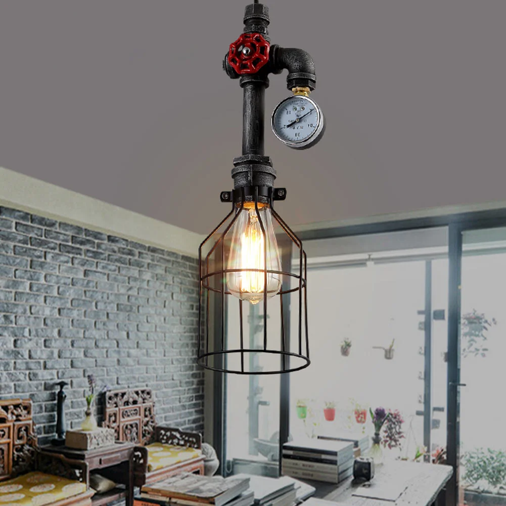E26/E27 Retro Loft Style Pendant Lamp Water Pipe Industrial Vintage Fixtures Bar Dinning Room Living Room Lamp