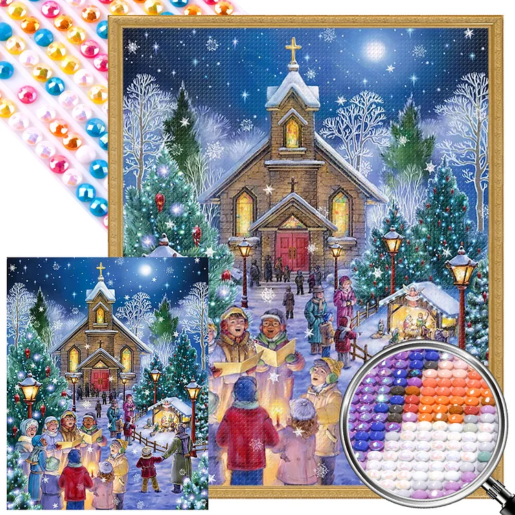 Christmas Diamond Painting Kits for Adults, Nativity Scene 5D Diamond Art  Kits, DIY Full Drill Round Jesus was Born Christian Paint with Diamonds Kit