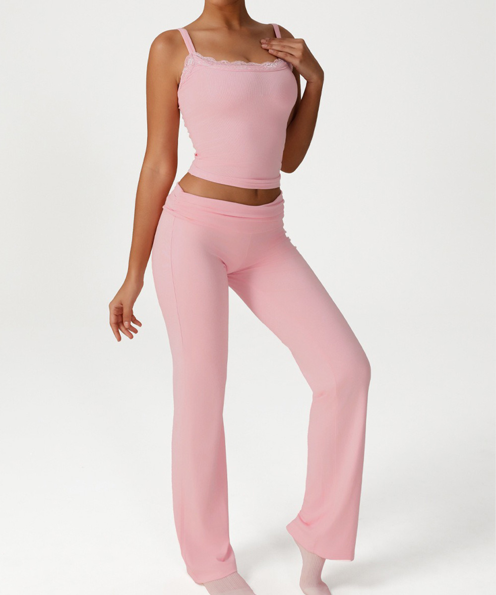 Lace-Trim Camisole & Flare Pants Lounge Set - HIGIANNA&reg;