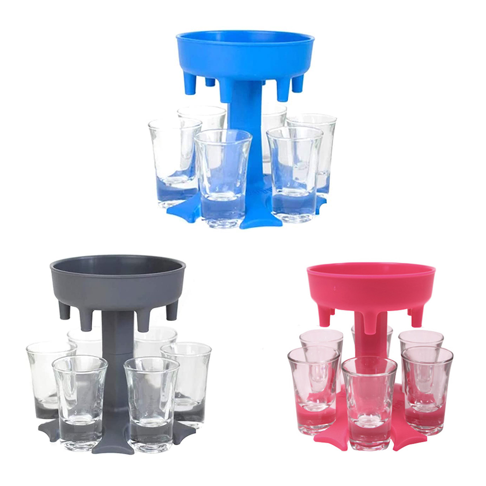 

6 Shot Glass Dispenser Wine Whisky Liquor Holder Rack Party Drinking Tools, Pink, 501 Original