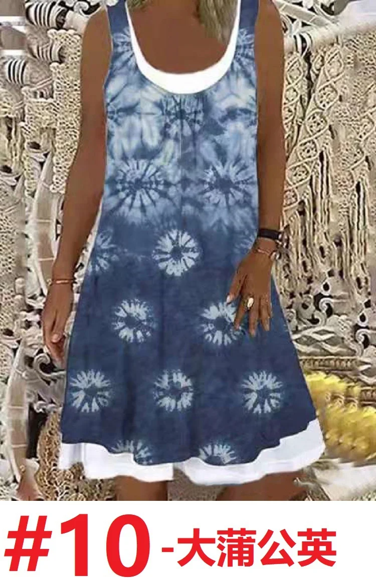 Nigikala Nigikala Women's 2025 Summer New Fashion Imitation Denim Vest Casual Print Sleeveless Top