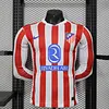 Joyfball 2025/2026 Player Version Long Sleeve Atletico Madrid Home Football Jersey 1:1 Thai Quality（The player version jersey is a bit tight, please pay attention to the size selection）