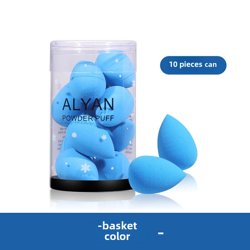 ALYAN Mini Beauty Egg Cylinder 10 Pack Soak Water Enlarged Wet And Dry Cosmetic Sponge Powder Puff Foundation BB