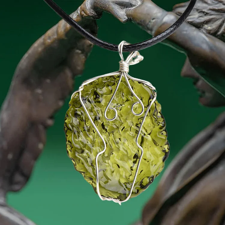 Natural Moldavite Irregular Necklace